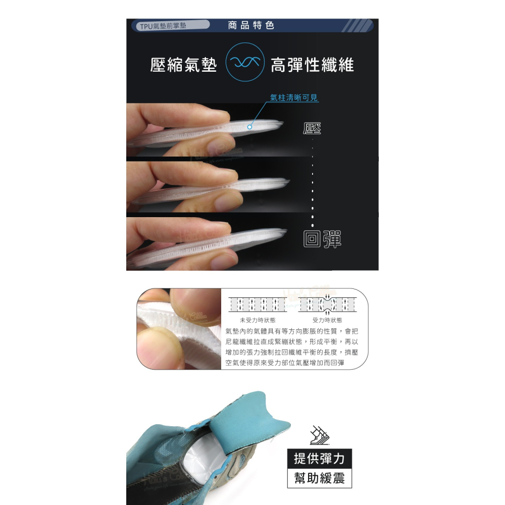 糊塗鞋匠 優質鞋材 D51 TPU氣墊前掌墊 1雙 前掌氣墊 減震氣墊 氣墊鞋墊 氣墊減壓前掌墊-細節圖5
