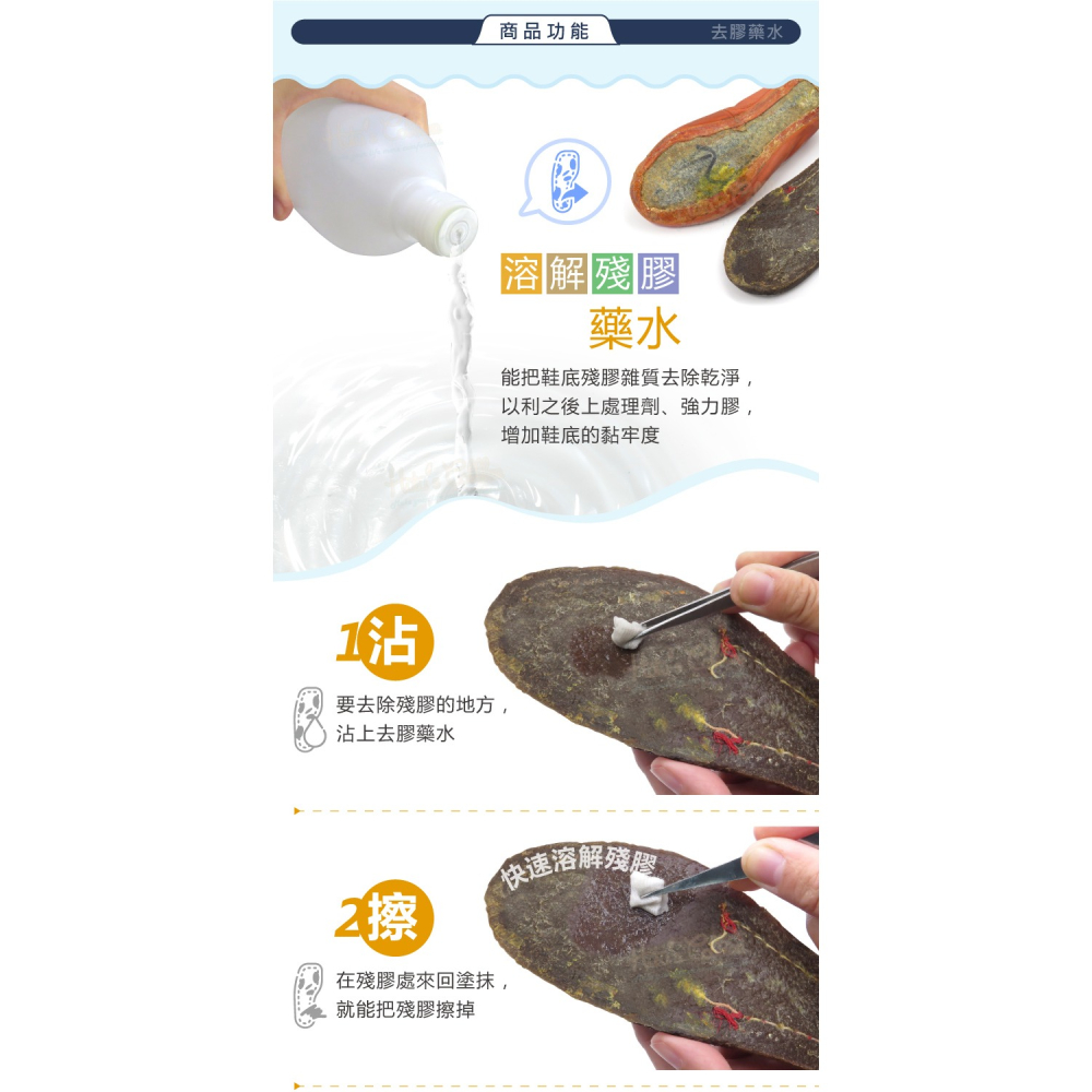 糊塗鞋匠 優質鞋材 N234 去膠藥水500cc 1瓶 除膠藥水 鞋材藥水 去膠藥劑 除膠藥劑-細節圖4