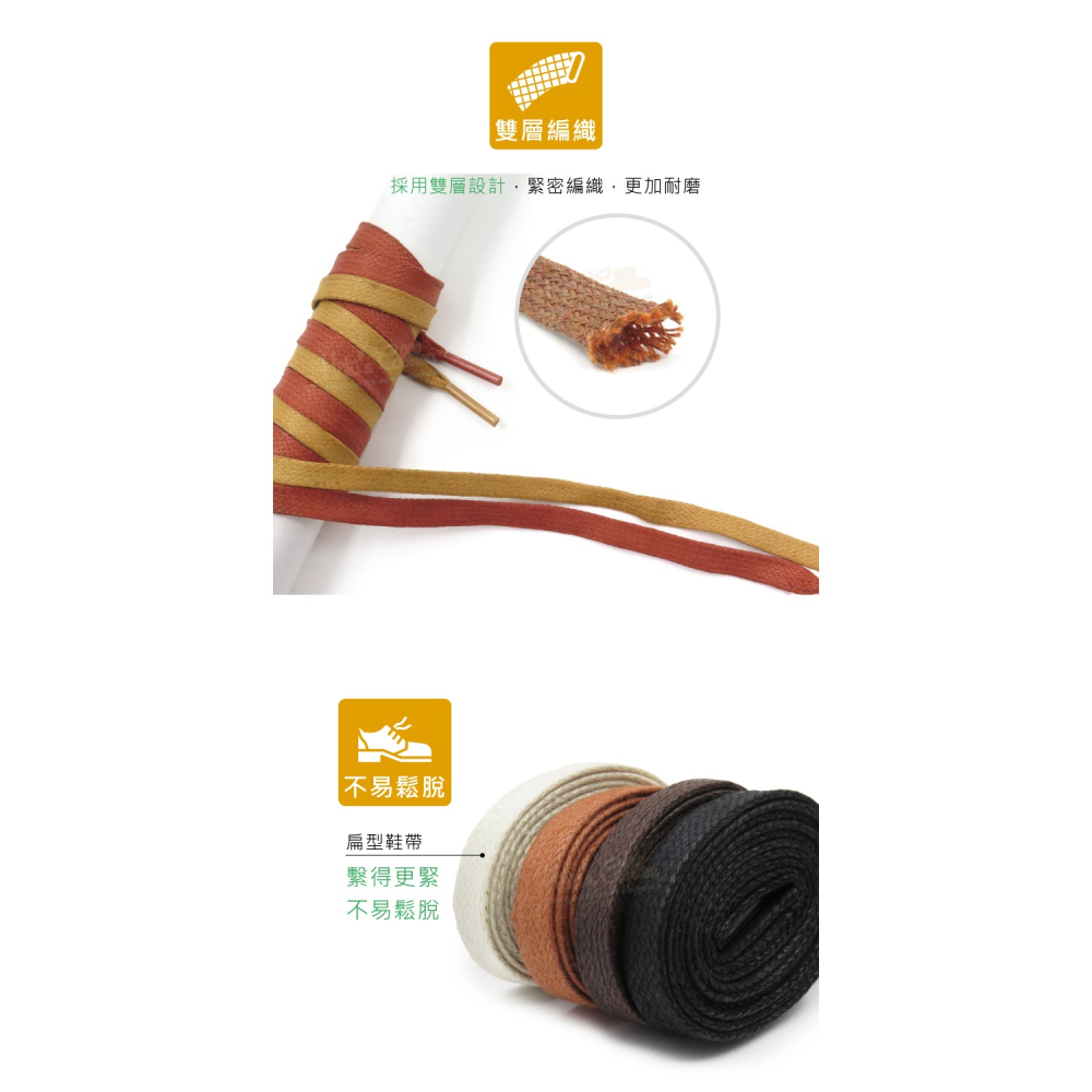 糊塗鞋匠 優質鞋材 G174 8mm上蠟扁鞋帶100cm 1雙 上蠟鞋帶 防水打蠟皮鞋帶 皮鞋鞋帶-細節圖6