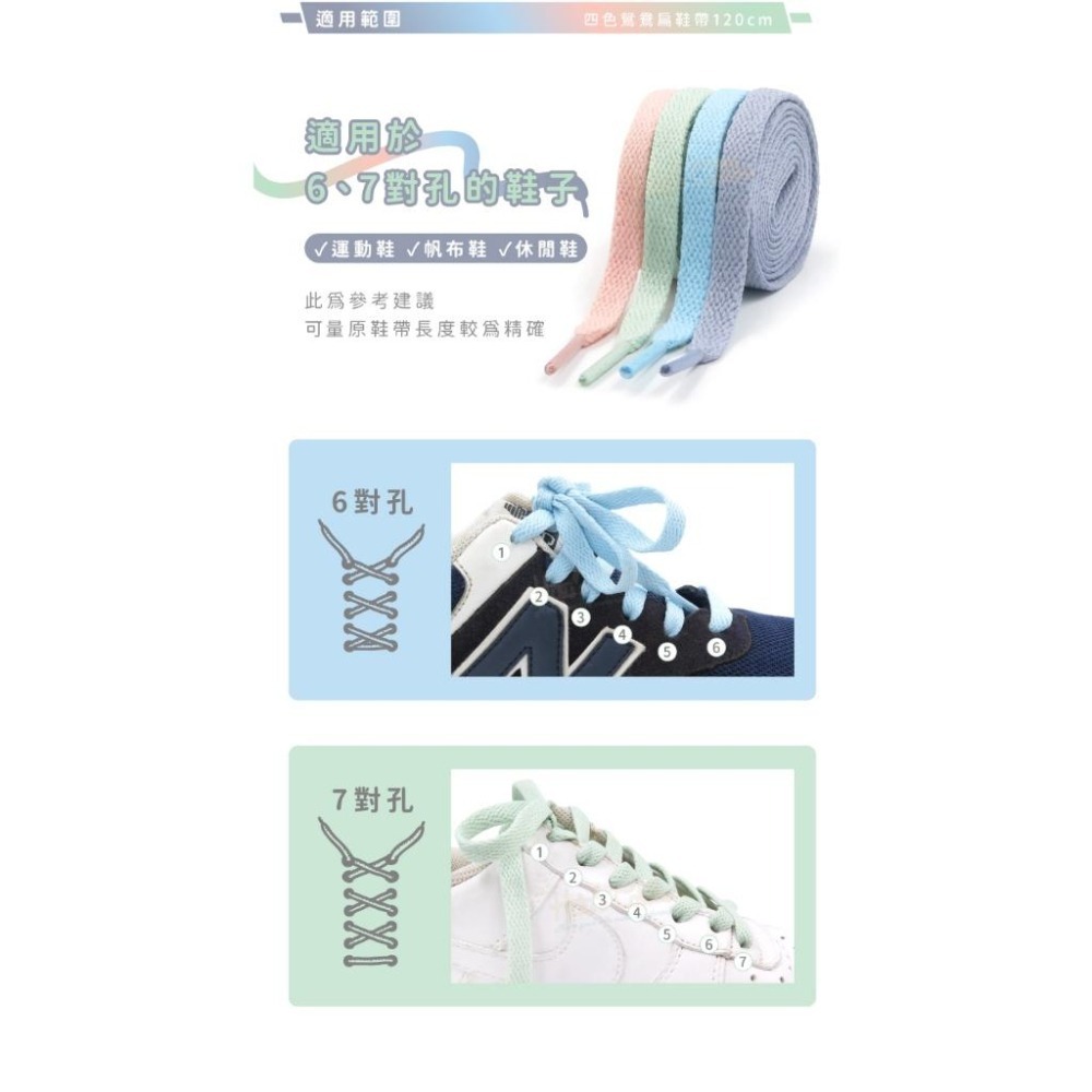 糊塗鞋匠 優質鞋材 G182 四色鴛鴦扁鞋帶120cm 1雙 扁鞋帶 運動鞋帶 休閒鞋帶 雙色鞋帶-細節圖6