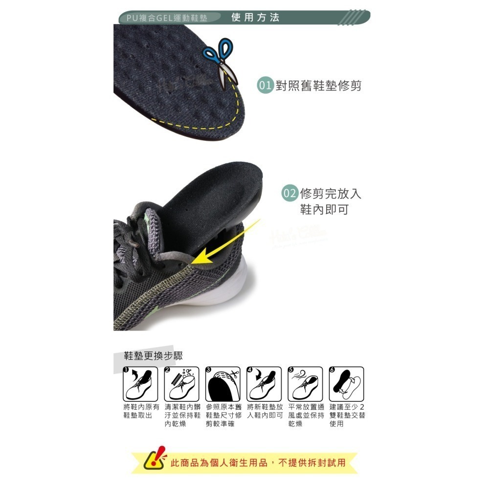 糊塗鞋匠 優質鞋材 C225 PU複合GEL運動鞋墊 1雙 PU鞋墊 PU彈性鞋墊 GEL鞋墊-細節圖9