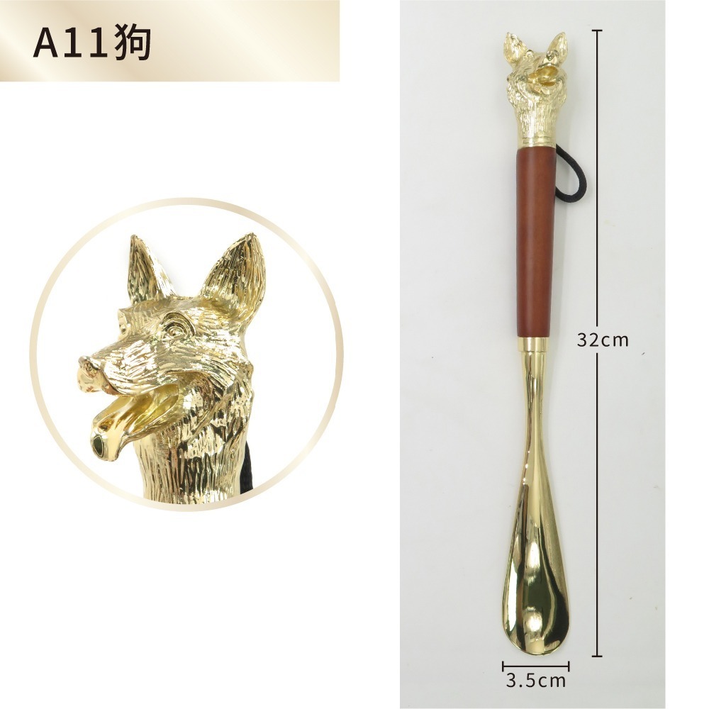 糊塗鞋匠 優質鞋材 A113 12生肖獸首鋅合金鞋拔32cm 1支 12生肖鞋拔 動物鞋拔 金屬鞋拔 穿鞋神器-規格圖9