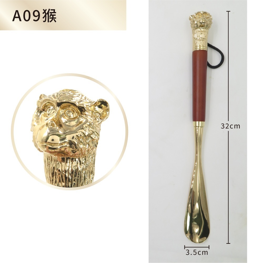 糊塗鞋匠 優質鞋材 A113 12生肖獸首鋅合金鞋拔32cm 1支 12生肖鞋拔 動物鞋拔 金屬鞋拔 穿鞋神器-規格圖9