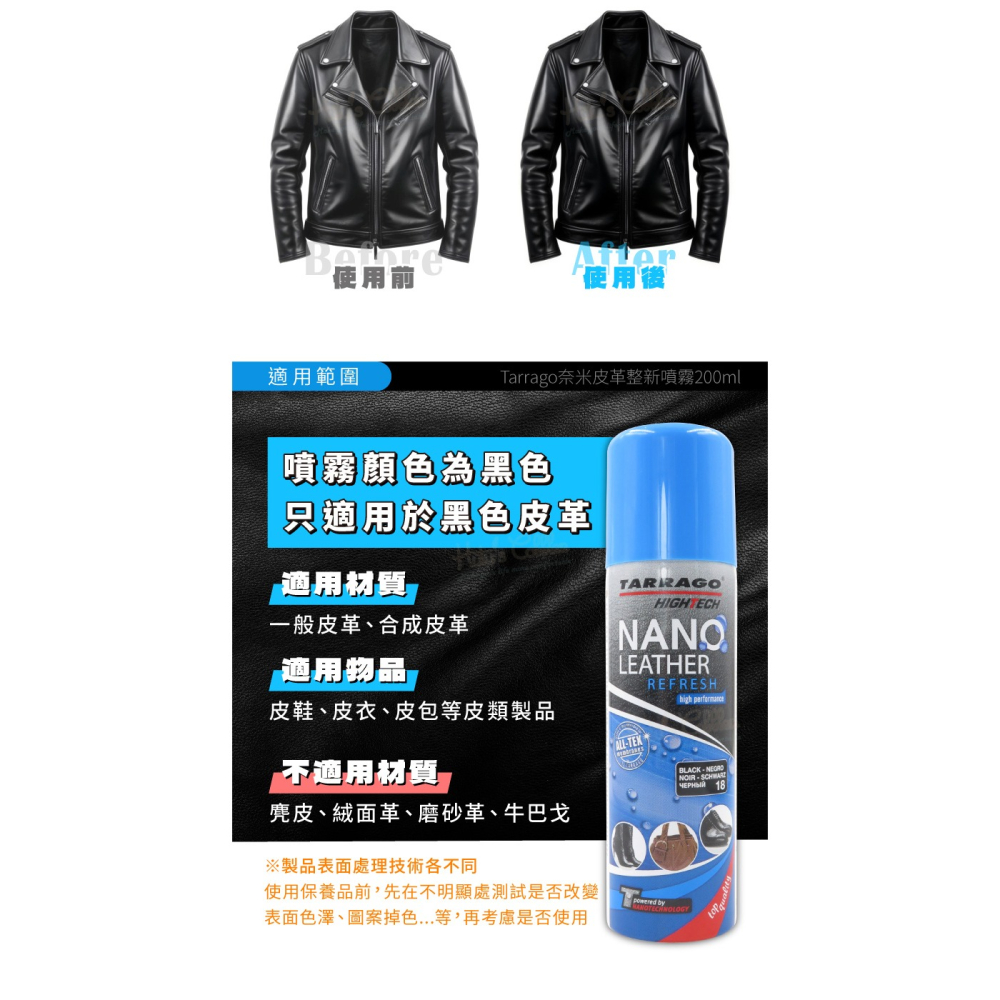 糊塗鞋匠 優質鞋材 L18 西班牙Tarrago奈米皮革整新噴霧200ml 1罐 高科技奈米皮革整新噴霧 皮革補色噴霧-細節圖7