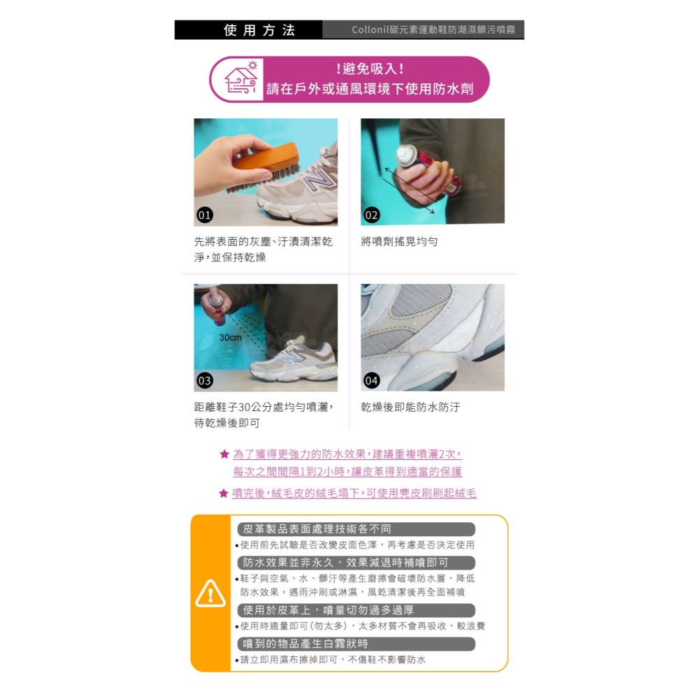 糊塗鞋匠 優質鞋材 K187 德國Collonil碳元素運動鞋防潮濕髒污噴霧200ml 1瓶 萬用防水噴霧 防水防汙噴霧-細節圖8