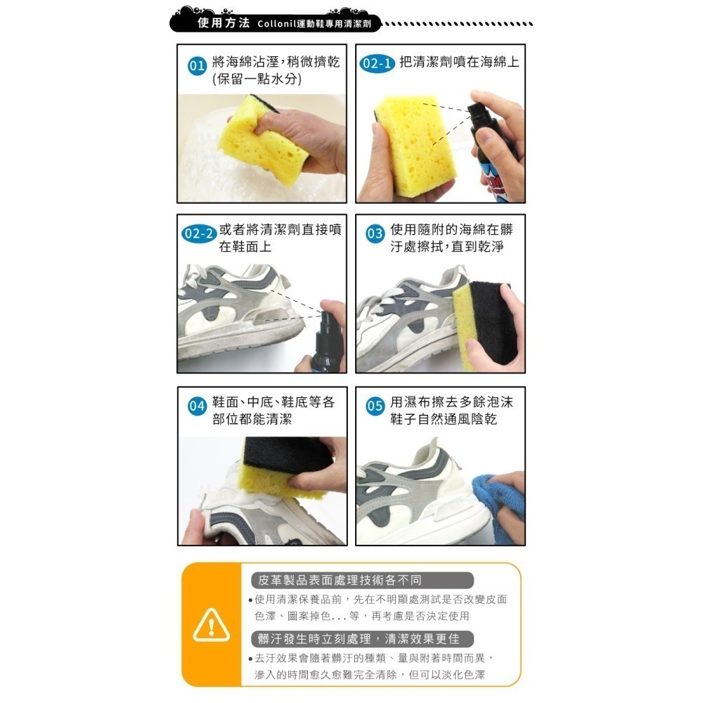 糊塗鞋匠 優質鞋材 K188 德國Collonil運動鞋專用清潔劑100ml 1瓶 運動鞋清潔劑 球鞋萬用清潔劑-細節圖8