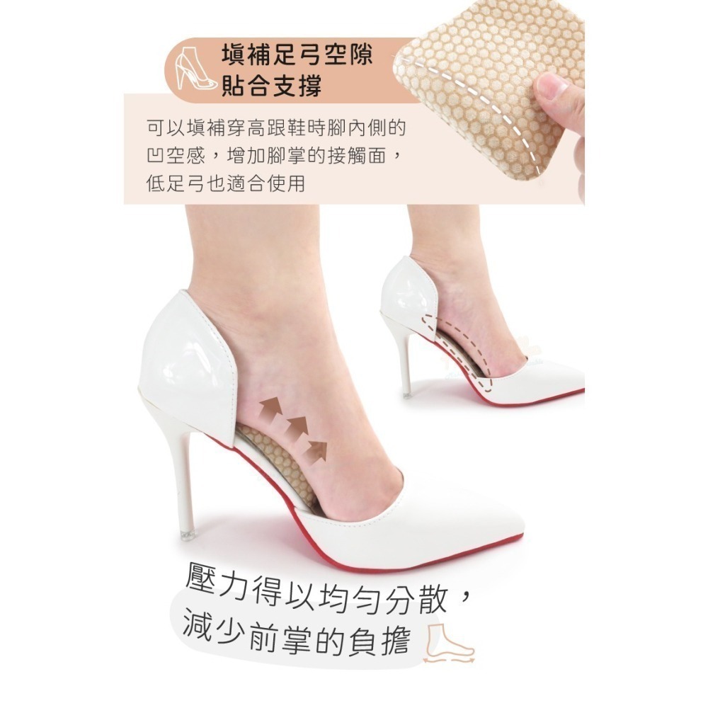 糊塗鞋匠 優質鞋材 H29 GEL蜂窩紋足弓墊 1雙 GEL足弓墊 矽膠足弓墊 腳窩墊 足心墊-細節圖5