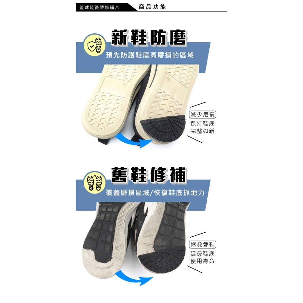 糊塗鞋匠 優質鞋材 G79 籃球鞋後跟修補片 1雙 球鞋鞋底修補片 鞋底耐磨防滑貼 後跟半月斜片-細節圖4