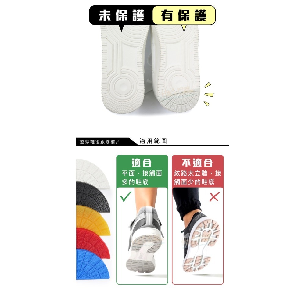 糊塗鞋匠 優質鞋材 G79 籃球鞋後跟修補片 1雙 球鞋鞋底修補片 鞋底耐磨防滑貼 後跟半月斜片-細節圖7