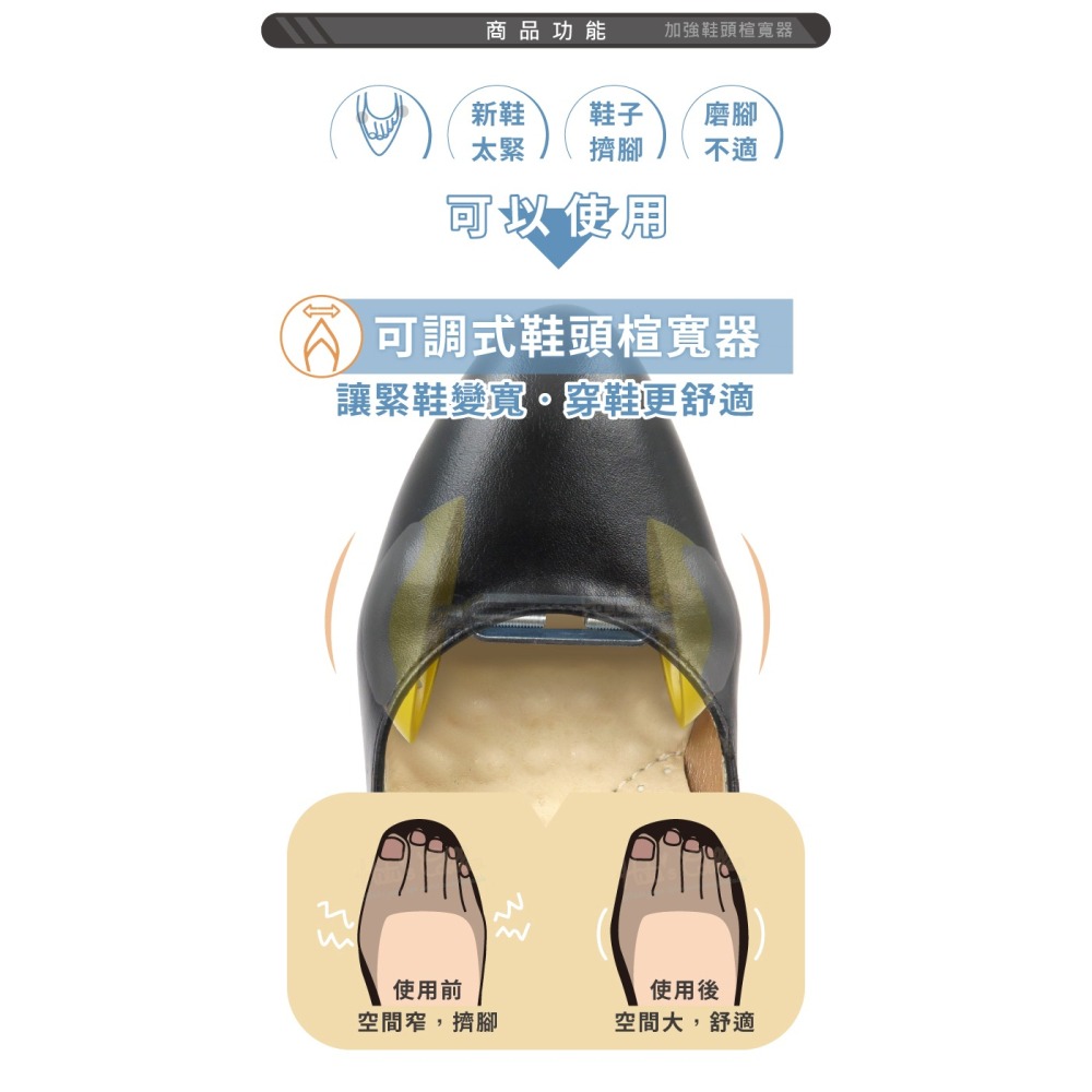 糊塗鞋匠 優質鞋材 A121 加強鞋頭楦寬器 1雙 可調式高跟鞋擴鞋器 迷你撐鞋器-細節圖4