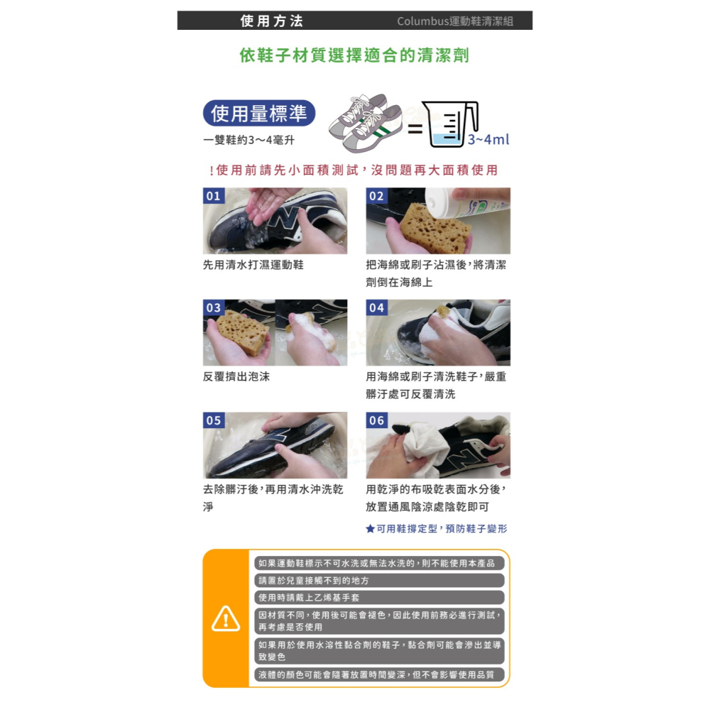 糊塗鞋匠 優質鞋材 V04 日本Columbus運動鞋清潔組 1組  萬用清潔液 運動鞋清潔液 帆布鞋清潔液 蜂巢海綿-細節圖9