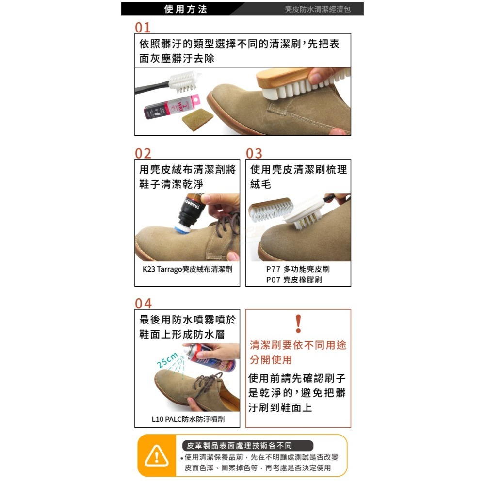 糊塗鞋匠 優質鞋材 V03 麂皮防水清潔經濟包 1組 麂皮刷 麂皮防霉清潔劑 麂皮橡膠刷-細節圖9