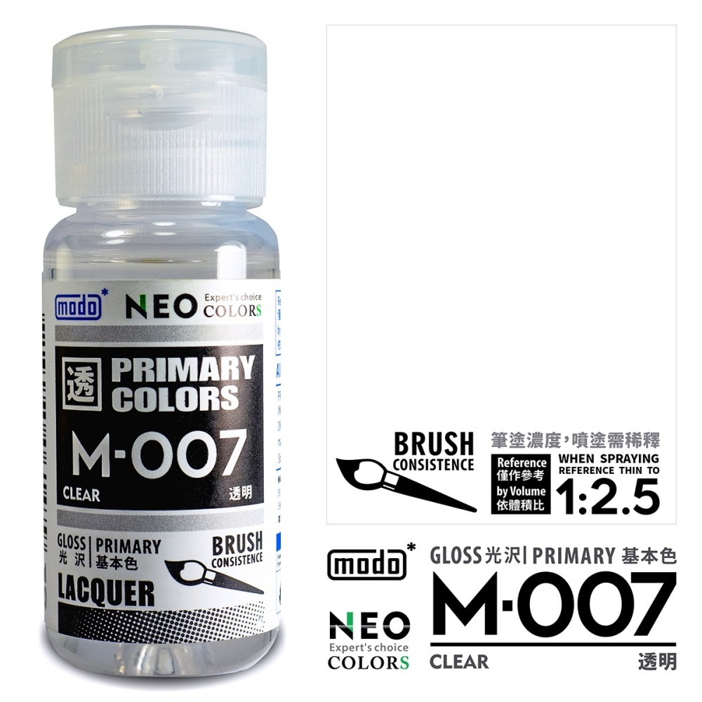 【modo摩多製造所】NEO  M-007 M007 modo透明/30ML/模型漆｜官方賣場-細節圖2