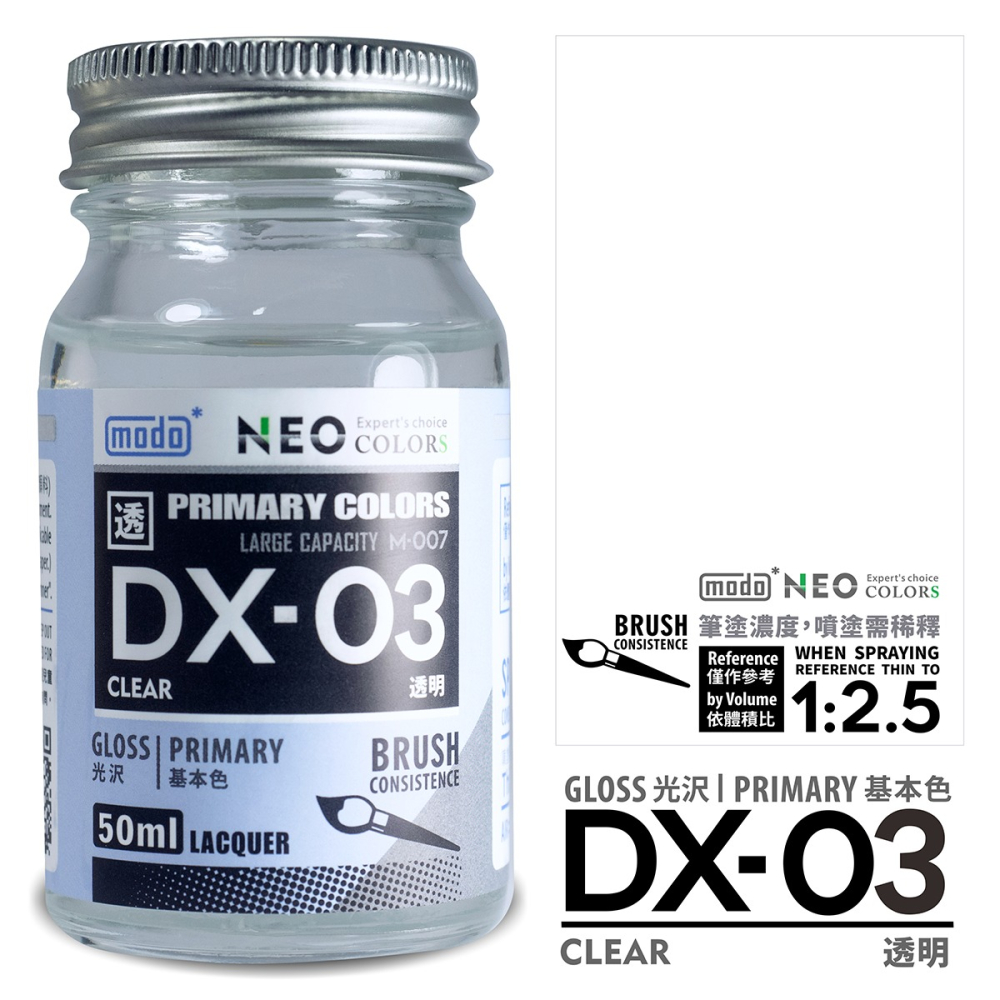 【modo摩多製造所】NEO DX-03 DX03 透明/家庭號50ML/模型漆｜官方賣場-細節圖2