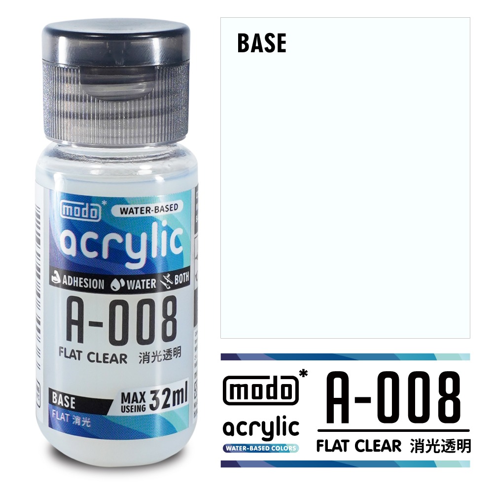 【modo摩多製造所】NEO水漆A008 A-008 消光透明/32ML/模型漆/水漆｜預購賣場｜官方賣場-細節圖2