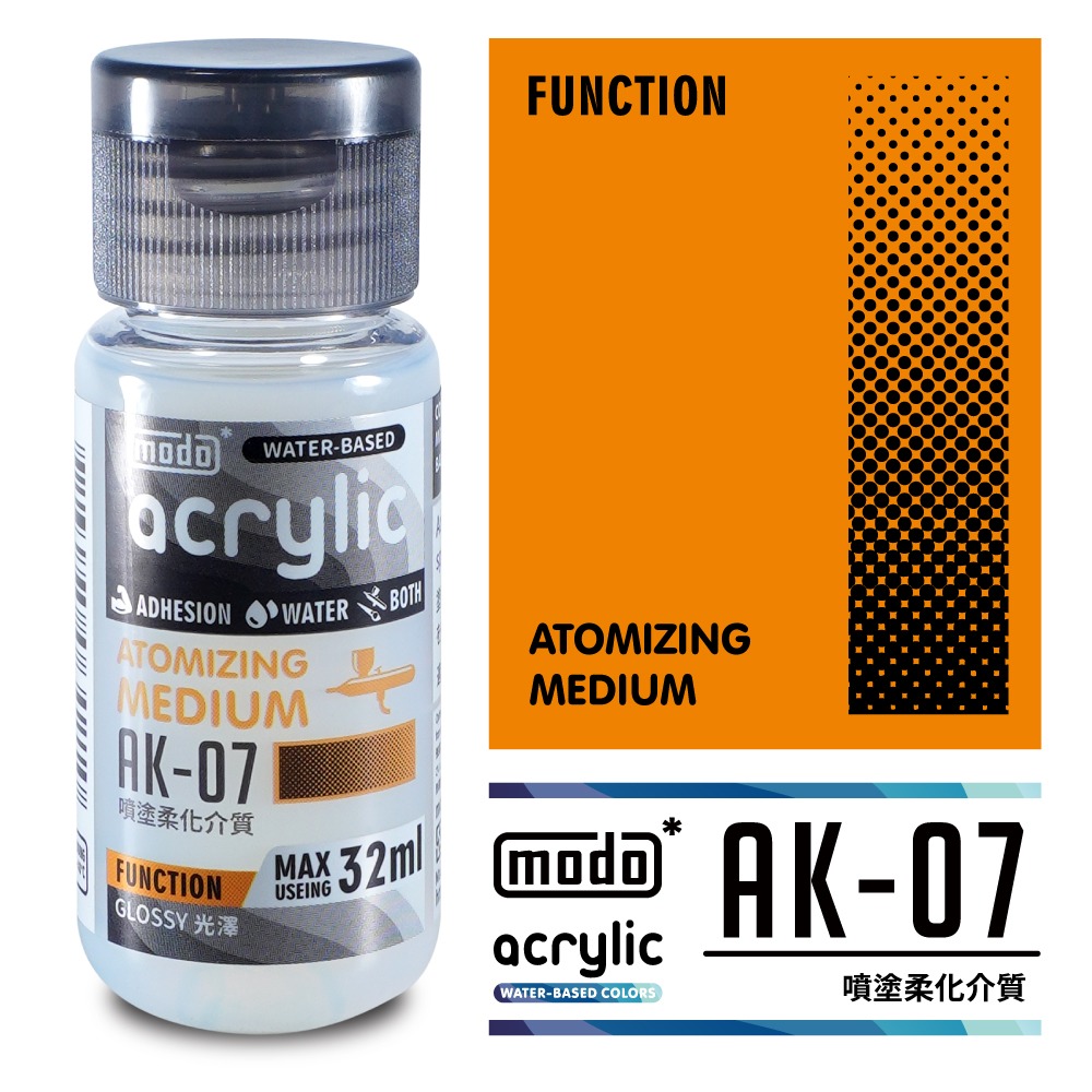 【modo摩多製造所】NEO水漆AK07 AK-07 噴塗柔化介質/32ML/模型漆/水漆｜預購賣場｜官方賣場-細節圖2