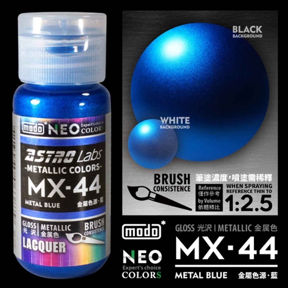 【modo摩多製造所】我的百搭金屬實驗室 NEO MX-44 MX44/藍/30ml/模型漆｜官方賣場-細節圖3