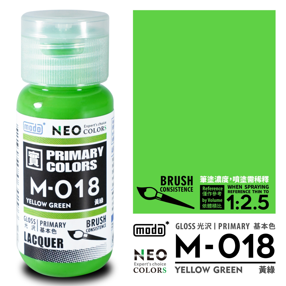 【modo摩多製造所】NEO M-018 M018 黃綠/色相環/30ML/模型漆｜官方賣場-細節圖2