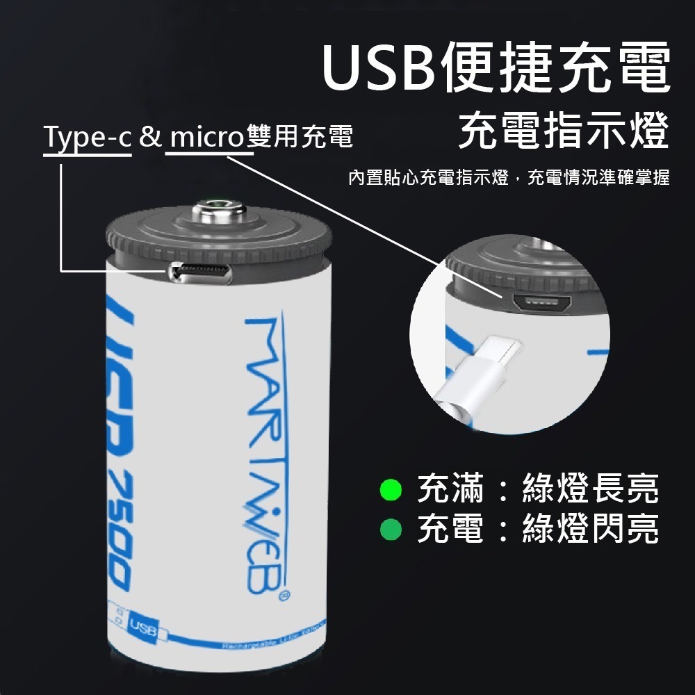 1號  USB充電鋰電池Type-C micro 雙輸入 // 充電口可安全隱藏 martinweb台灣品牌-細節圖3