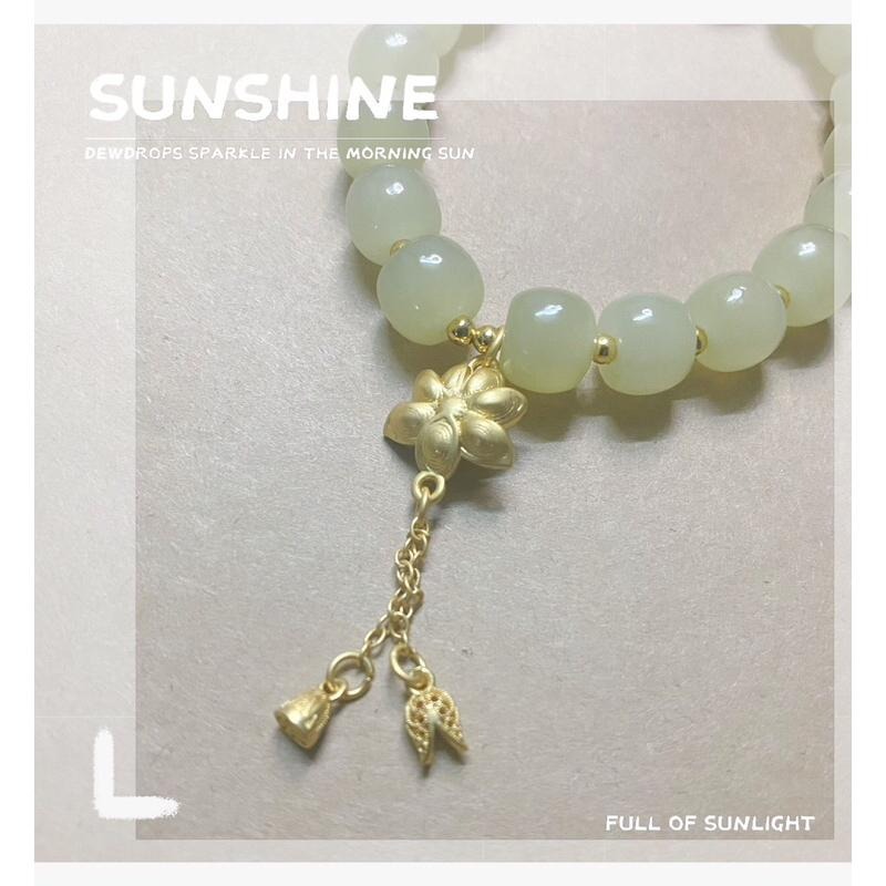 青白玉/薔薇石設計款手鍊老行珠水晶手串祈福好運-細節圖3