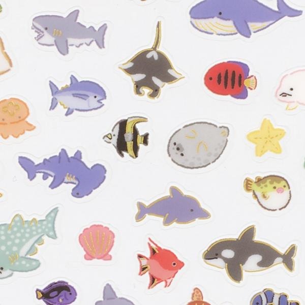 【莫莫日貨】新裝上市 KAMIO 日本進口 Petit Mark Seal 燙金 PET貼紙 - 深海魚 214463-細節圖3