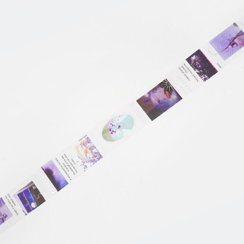 【莫莫日貨】2023 7月新品 日本進口 BGM 色彩寫真系列 燙金 金箔和紙膠帶 - 紫色 SDG002-細節圖2