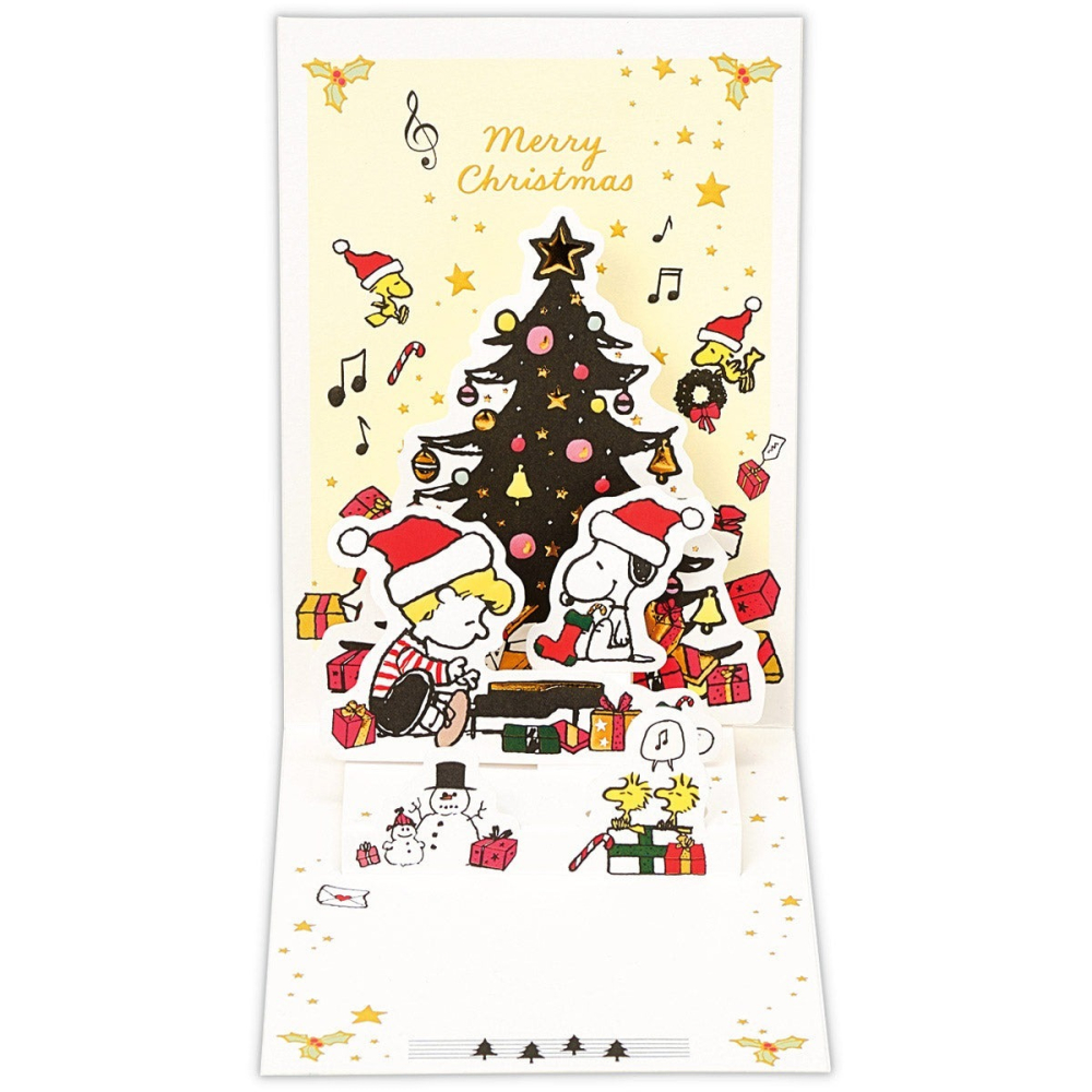 【莫莫日貨】hallmark 日本原裝進口 正版 史努比 Snoopy 燙金立體 聖誕卡 聖誕卡片 26574-細節圖3