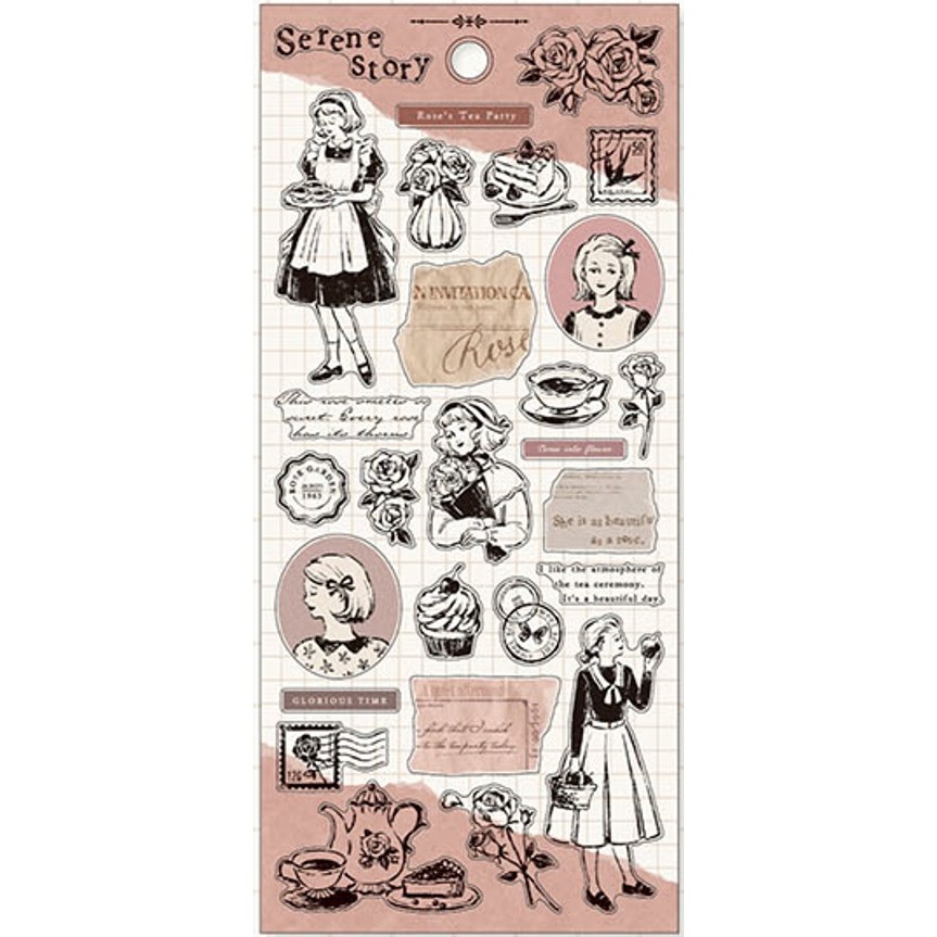 【莫莫日貨】日本製 MIND WAVE 2024 9月 serene story系列 霧面PET材質 貼紙 (全6款)-細節圖7