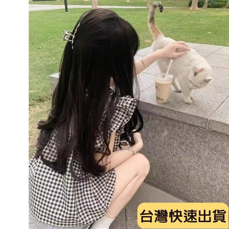 🔥麒麟優選🔥超好看娃娃衫 日係格子女款短袖設計感小衆娃娃衫法式小飛袖上衣夏季小清新-細節圖6