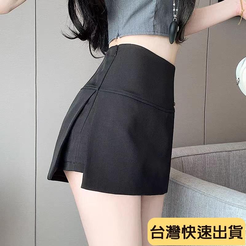 🔥麒麟優選🔥超好看包臀裙 夏高腰顯瘦辣妹單側開叉 設計感灰色西裝A字包臀半身裙 日系簡約裙褲 別緻OL包臀裙-細節圖7