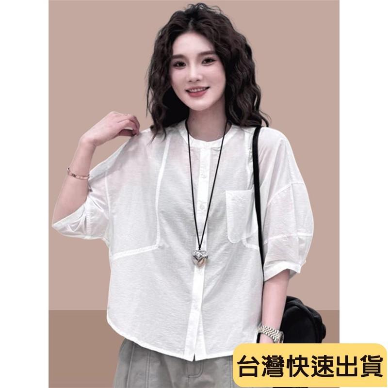 🔥麒麟優選🔥超好看短袖 夏季新款 女士 輕薄雪紡衫 短袖 爆款 時尚洋氣 寬鬆顯瘦 上衣-細節圖5
