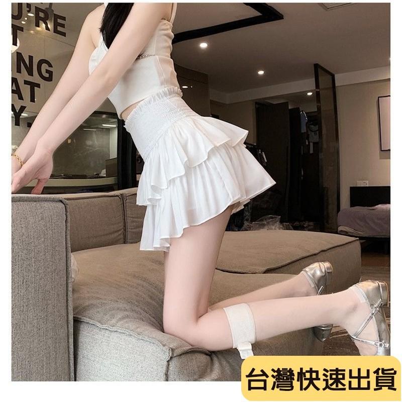 🔥麒麟優選🔥超好看半身裙 帶安全褲半身裙女夏季新款高腰顯瘦蛋糕裙芭蕾風蓬蓬裙百褶短裙子-細節圖8