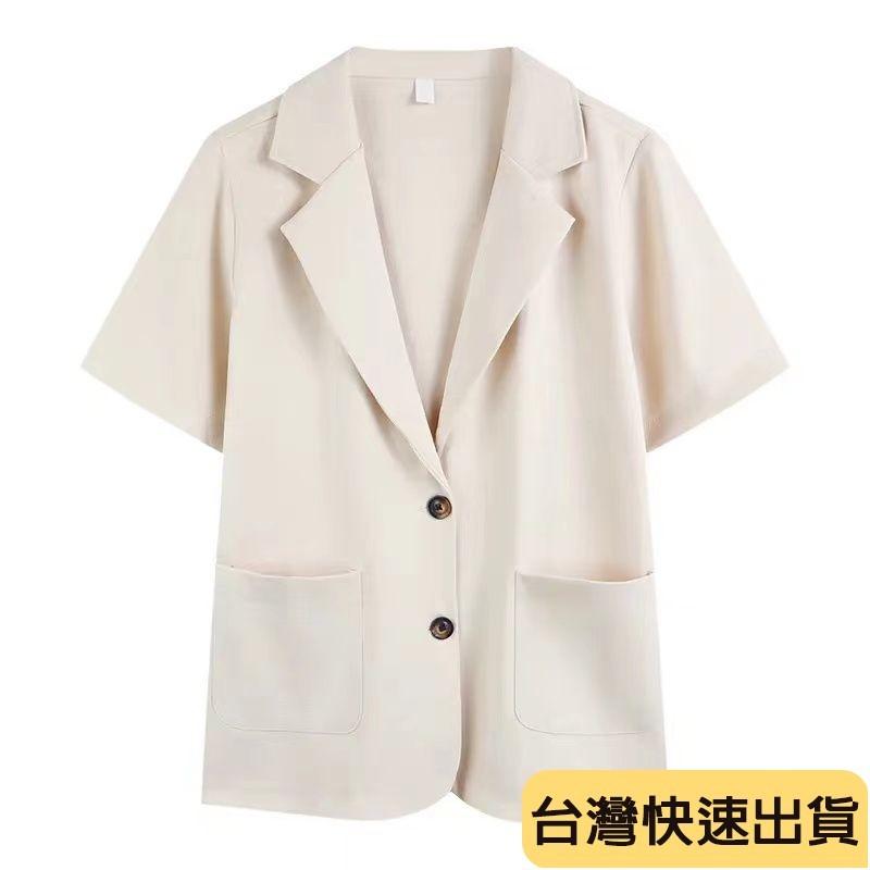 🔥麒麟優選🔥超好看短袖西裝 短袖西裝款女夏季今年流行小衆休閒百搭小西服短袖上衣潮-細節圖9