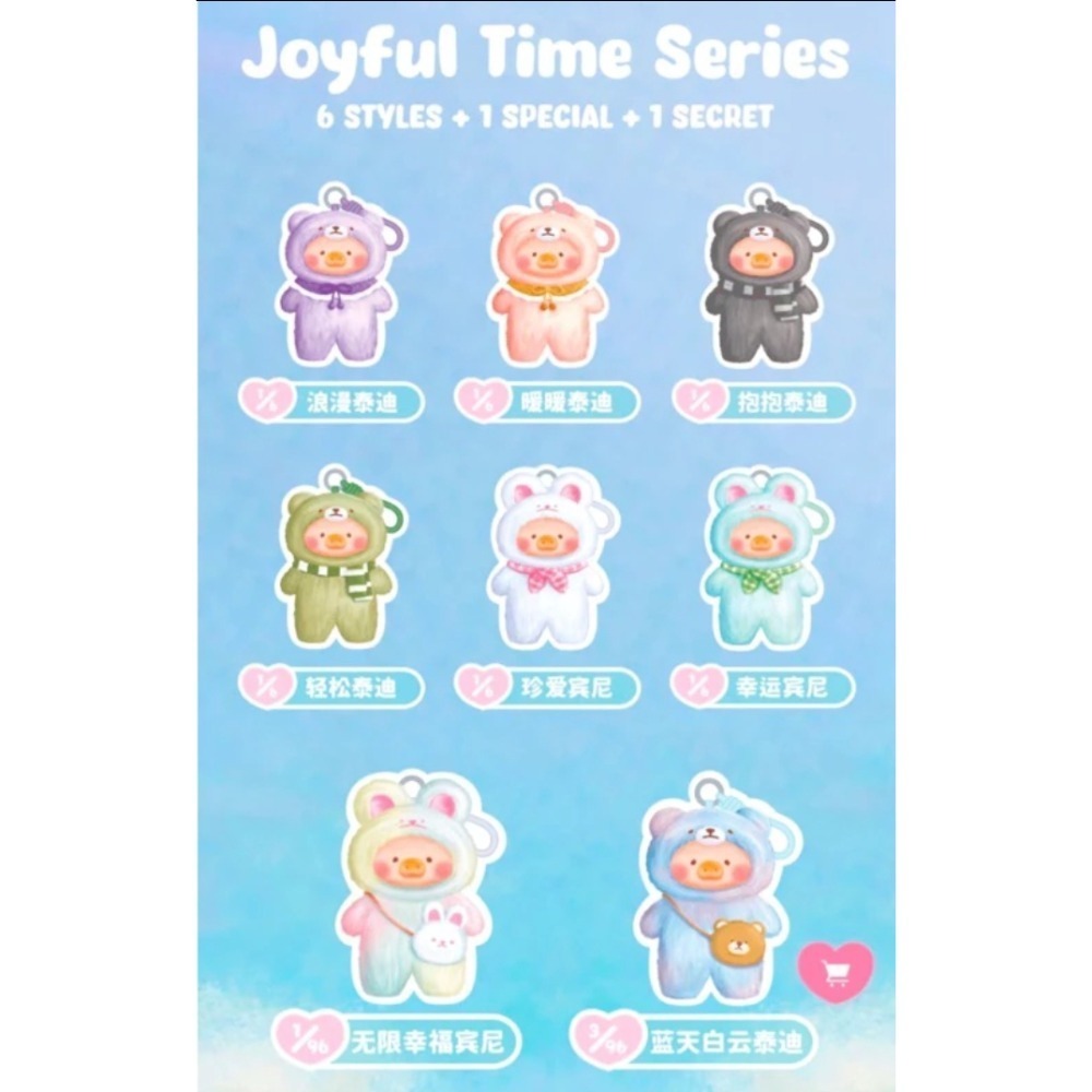 罐頭豬Lulu 美好時光 膠臉掛件毛絨 盲盒 二代 Lulu豬 LULU THE PIGGY-細節圖2