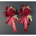 [Hare.D]現貨 一對 中式胸花 結婚胸花 新郎新娘 父親母親 中式婚禮 胸花 婚禮-規格圖6
