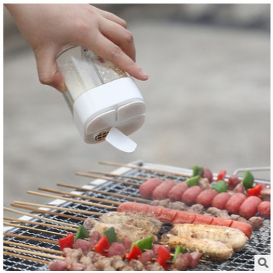 [Hare.D]現貨 四合一調味罐 露營 烤肉 戶外 燒烤調料罐 四格 方便攜帶 透明 調味盒-細節圖2