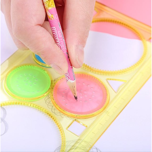 [Hare.D]現貨 萬花尺套組 文具 兒童 繪畫 美術 萬花尺 模板尺 螺旋 曲線 畫畫尺 齒輪尺 DIY-細節圖3