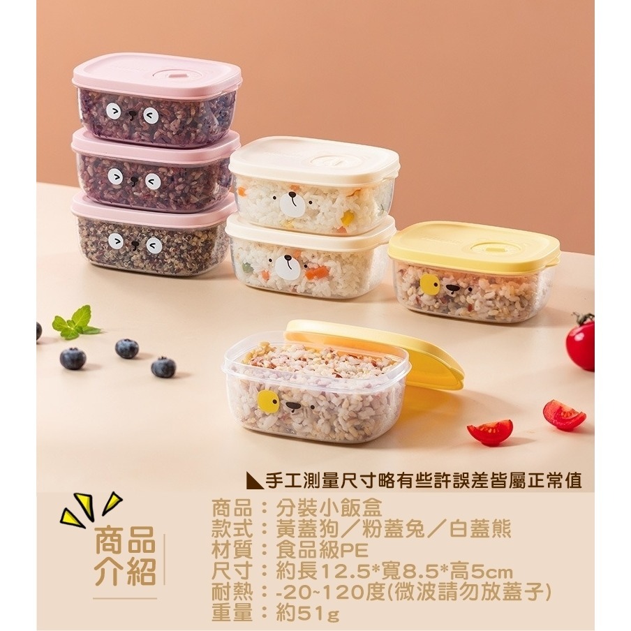 [Hare.D]現貨 分裝小飯盒 (透明盒+貼紙) 米飯分裝盒 飯盒 午餐盒 雜糧盒 米飯盒 雜糧飯 便當保鮮盒 收納盒-細節圖10