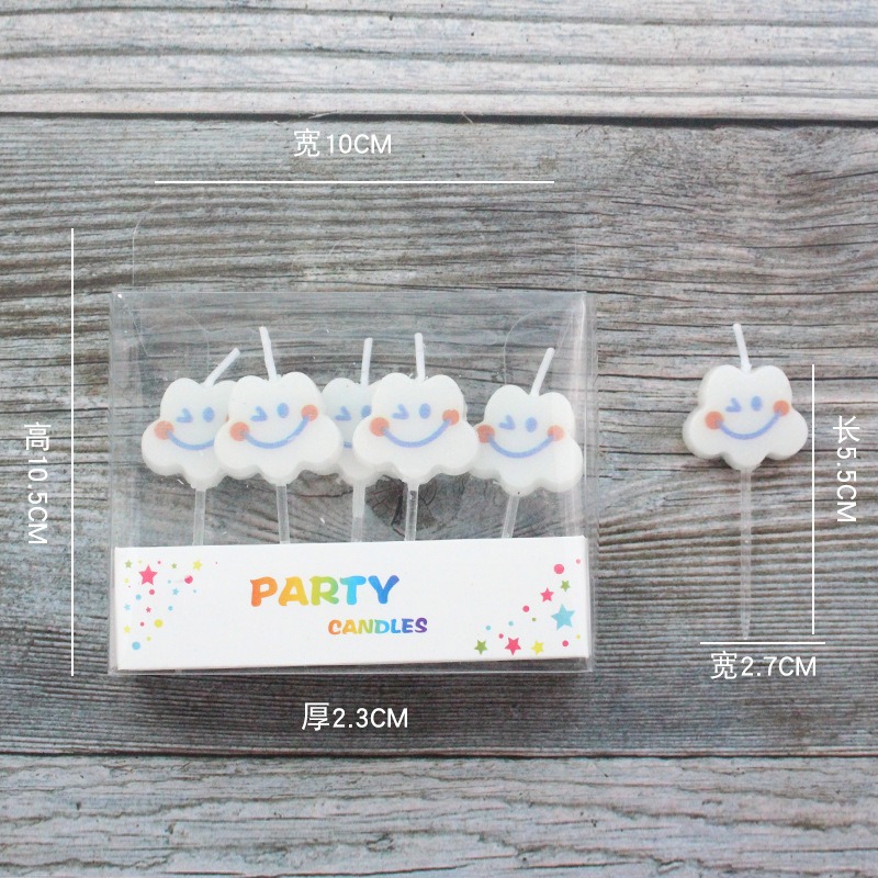 [Hare.D]現貨 俏皮 雲朵 蠟燭  寶寶周歲 生日派對 蛋糕裝飾 派對用品 造型蠟燭-細節圖4