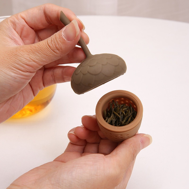 [Hare.D]現貨 松果造型泡茶器 造型濾茶 茶漏 迷你泡茶器 矽膠 濾茶器 泡茶 茶葉 茶水分離-細節圖3