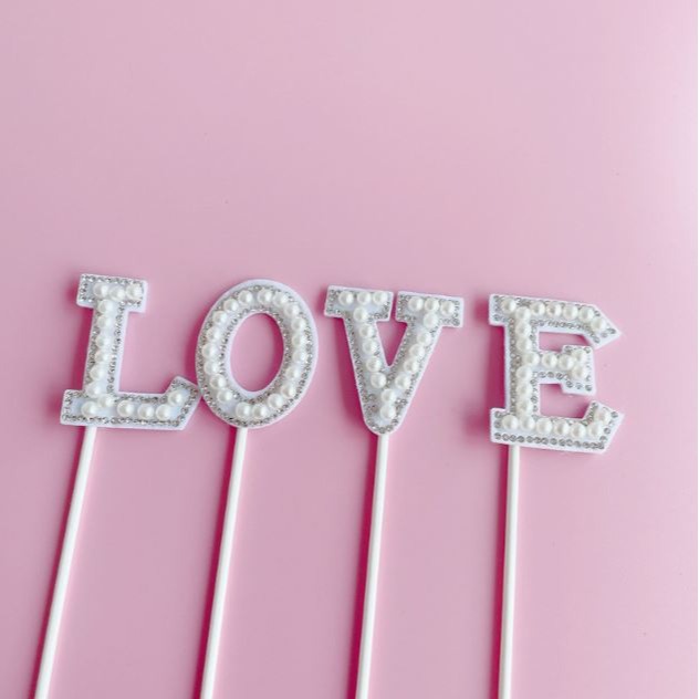 [Hare.D]現貨 情人節 數字 珍珠字母 插牌 BABY LOVE 520 蛋糕插牌 蛋糕裝飾 慶生 節日 烘培裝飾-細節圖6