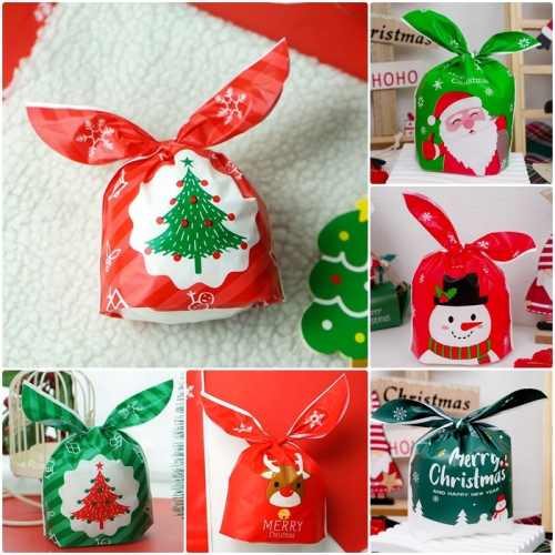 [Hare.D]現貨 聖誕節 禮物綁口袋 兔耳朵 包裝袋 禮物盒 送禮 節慶 禮品 紙盒 糖果盒 盒子 包裝 手作