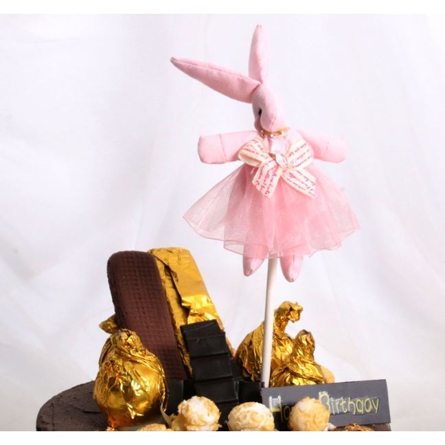 [Hare.D]現貨 兔子布偶 蛋糕 裝飾 周歲 兔子蛋糕裝飾 生日節慶 蛋糕插牌 烘培裝飾 布置 手作-細節圖2