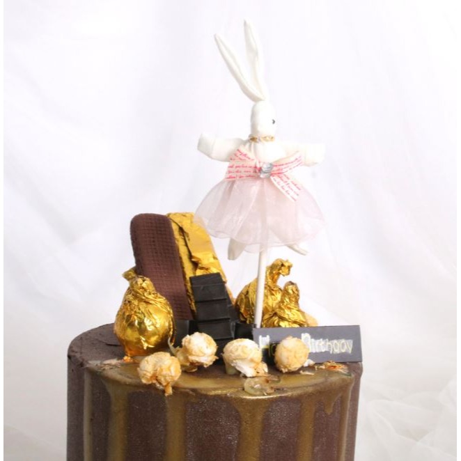 [Hare.D]現貨 兔子布偶 蛋糕 裝飾 周歲 兔子蛋糕裝飾 生日節慶 蛋糕插牌 烘培裝飾 布置 手作-細節圖3