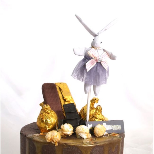 [Hare.D]現貨 兔子布偶 蛋糕 裝飾 周歲 兔子蛋糕裝飾 生日節慶 蛋糕插牌 烘培裝飾 布置 手作-細節圖4