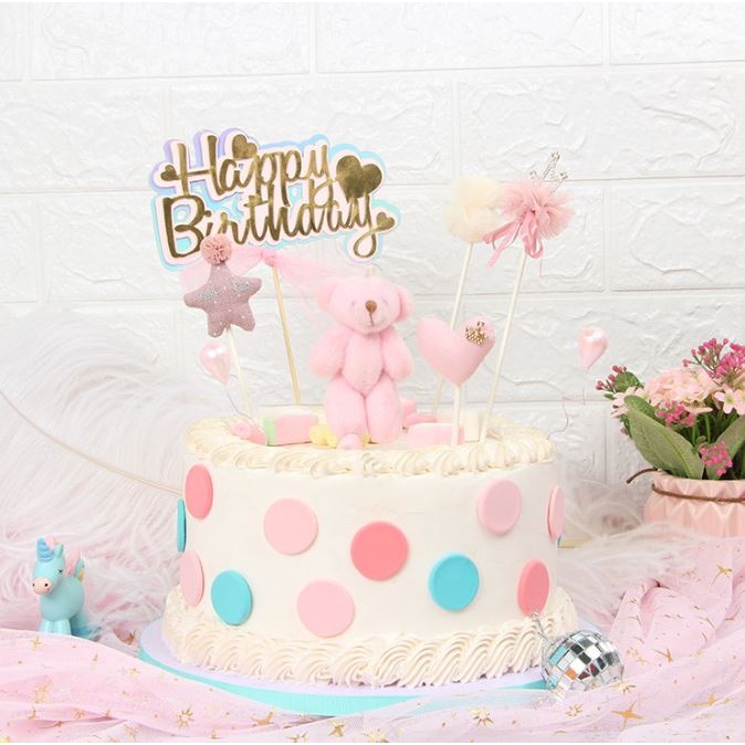 [Hare.D]台灣現貨 韓風 蛋糕裝飾 韓風蛋糕裝飾 烘培小物 蛋糕插 生日 蛋糕 周歲 周年 紀念日 情人節-細節圖3