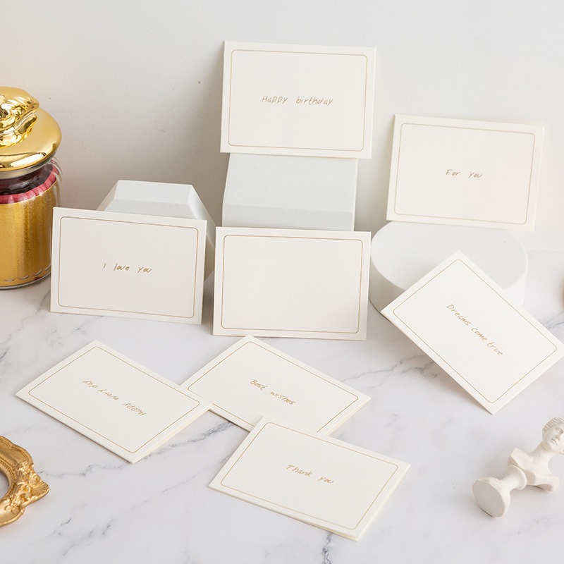 [Hare.D]現貨 簡約 燙金 感謝小卡 卡片 萬用卡 感謝卡 禮物 祝福卡 禮物包裝 禮品卡-細節圖5