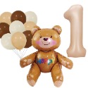 [Hare.D]現貨 奶茶色 小熊 數字氣球 生日 慶生 卡通動物 套裝氣球 生日派對 婚慶紀念 佈置氣球-規格圖11