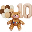 [Hare.D]現貨 奶茶色 小熊 數字氣球 生日 慶生 卡通動物 套裝氣球 生日派對 婚慶紀念 佈置氣球-規格圖11