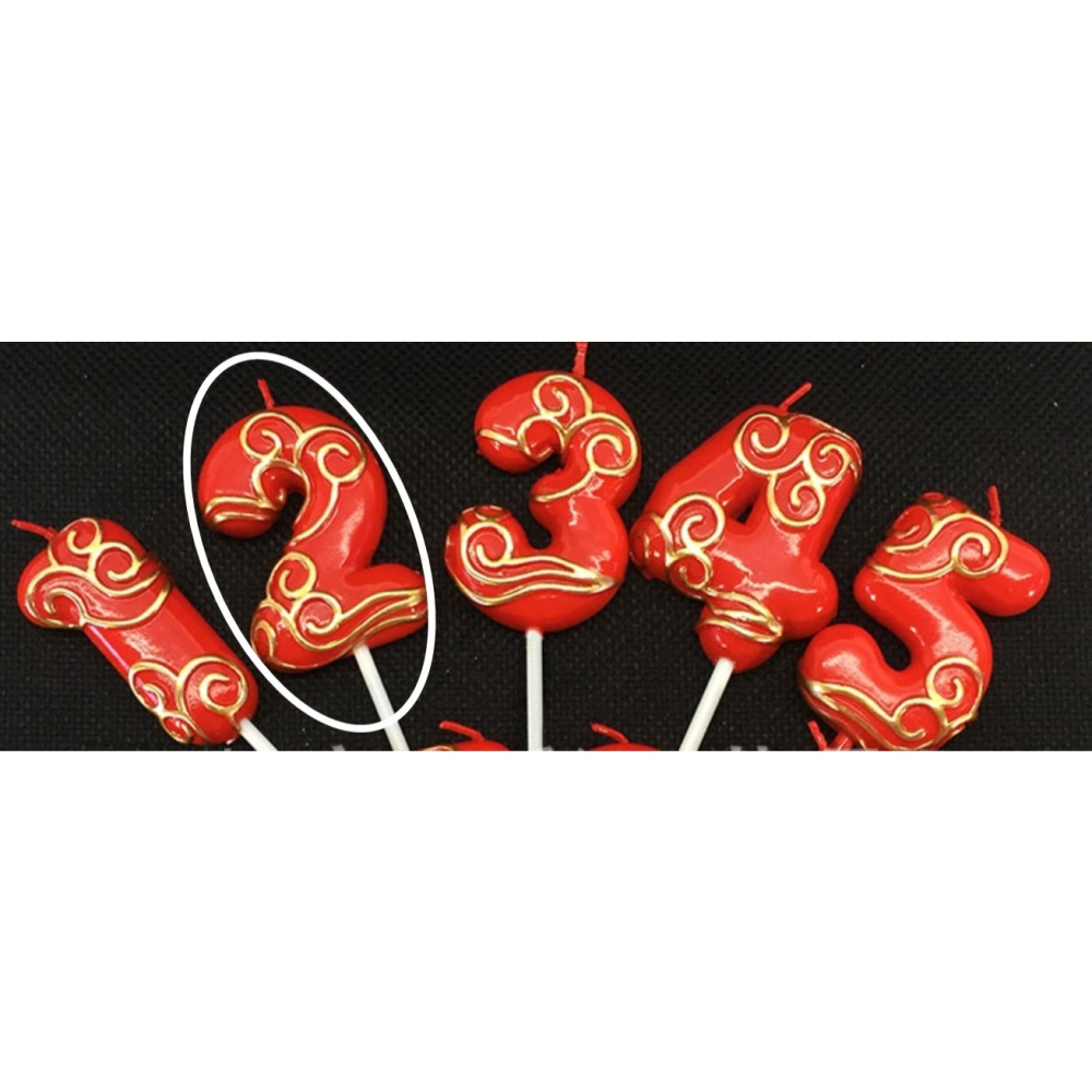 [Hare.D]現貨 祝壽蠟燭 喜氣 紅金蠟燭 數字蠟燭  蠟燭 生日 慶生 烘培裝飾 蛋糕裝飾 烘培-細節圖5